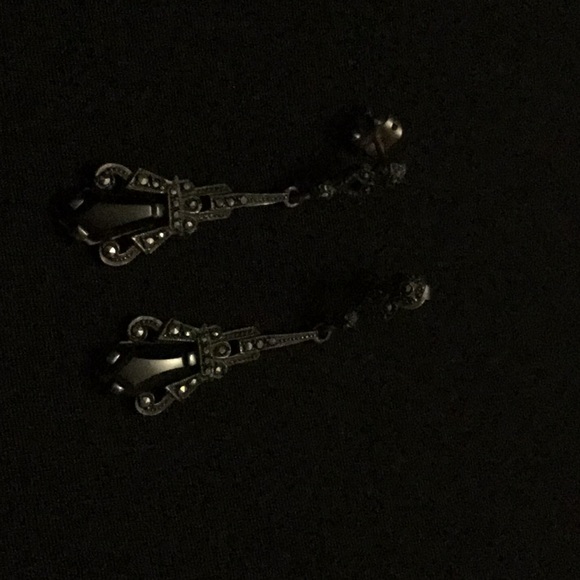 Vintage Marcasite Earrings Pierced Posts - Picture 10 of 12